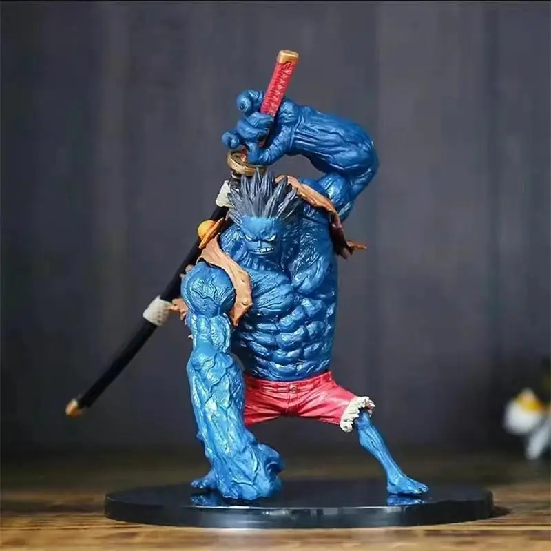 One Piece Luffy Nightmare Figure, 18cm Anime Model, Blue Dream Luffy Holding Knife, Desktop Ornament, Gift Idea, Horror Three-Masted Ship, PVC Figure, Figurine