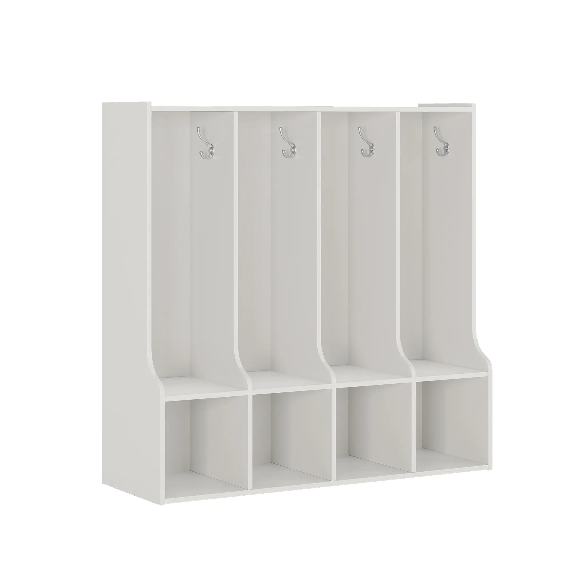 4-Section Classroom Coat Locker with 5 Cubbies, Cubby Storage Organizer with 10 Hooks for Home, School