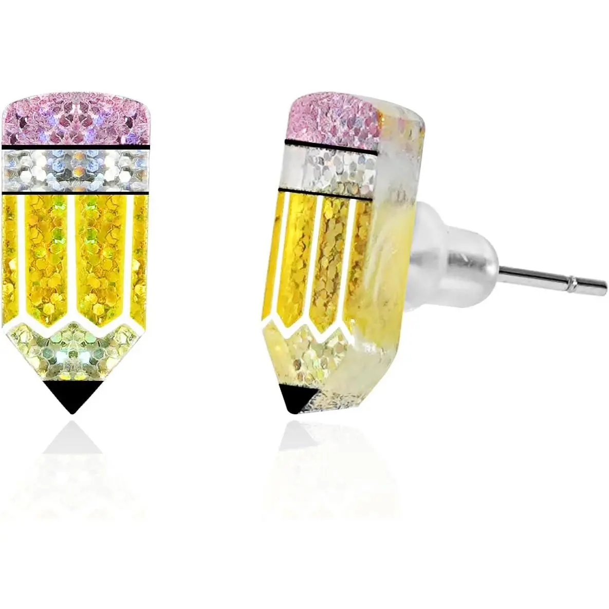 Teacher Earrings for Women Cute  Glitter  Pencil Earrings  to School  for Teachers Appreciation Gifts