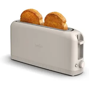 2 Slice Slim Toaster, Kitchenware, 6 Setting Shade Control with Reheat & Cancel Buttons, Fits sourdough, 10" Long Slot, Anti Jam & Auto Shutoff, 900 Watt, Oatmilk