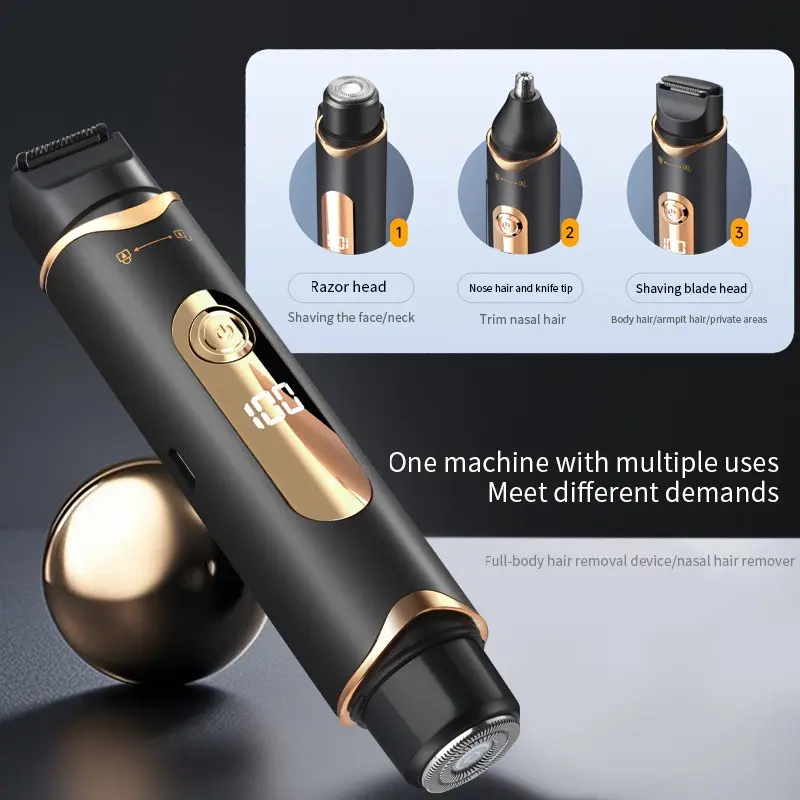 3-in-1 Electric Hair Remover for Men Women – Painless Body Facial Shaver & Nose Trimmer, Multifunctional Hair Shaver, Rechargeable Full Body Razor with Type-C, Safe for Armpit Leg Bikini
