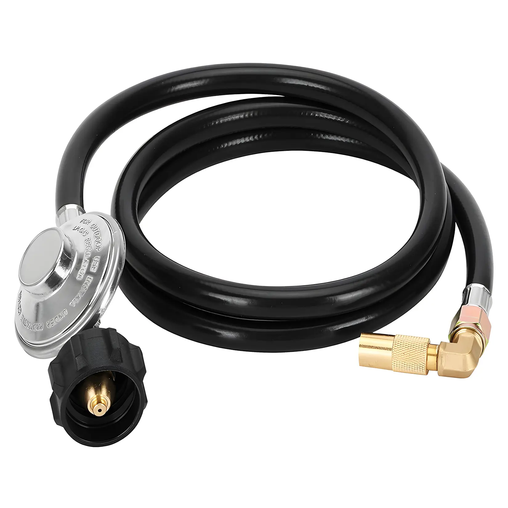 12FT Propane Regulator Hose with 90 Degree Elbow QCC1 Low Pressure Gas Grill Adapter for Blackstone 17 and 22 Inch Griddles Camping Stove