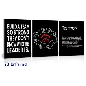 3-Piece Set of Frameless Inspirational Wall Art, Teamwork Posters, and Motivational Fitness Wall Decor for the Office—A Gift for Teenage Boys