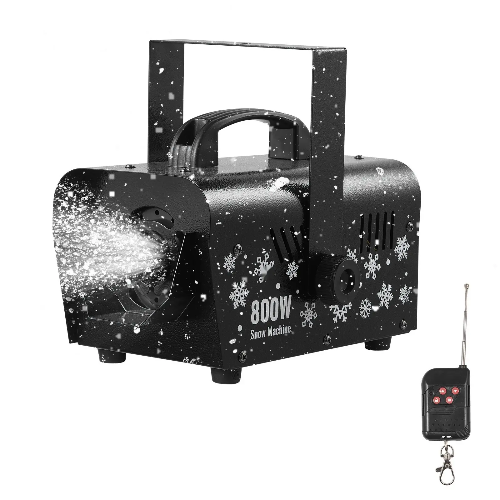 Snow Machine 800W Portable Remote-Controlled Handheld Hanging Snow Maker For Indoor And Outdoor Parties, Winter Events, Stage Effects, Adjustable Snow Output, Easy Setup, Lightweight Build And Reliable Performance