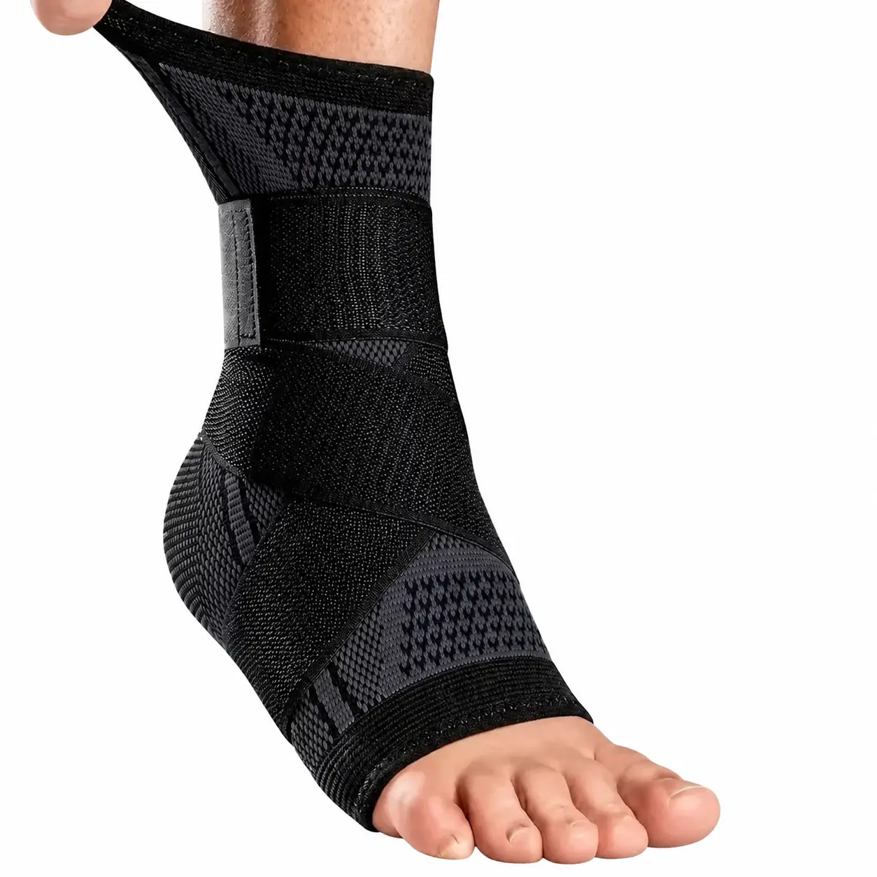 Two-Piece Adjustable Ankle Compression Sleeve Set for Targeted Joint Support, Breathable Elastic Stabilizer Designed for Post-Injury Recovery, Athletic Performance, Daily Mobility, Hiking, Running, and Gentle Achilles Tendon Relief