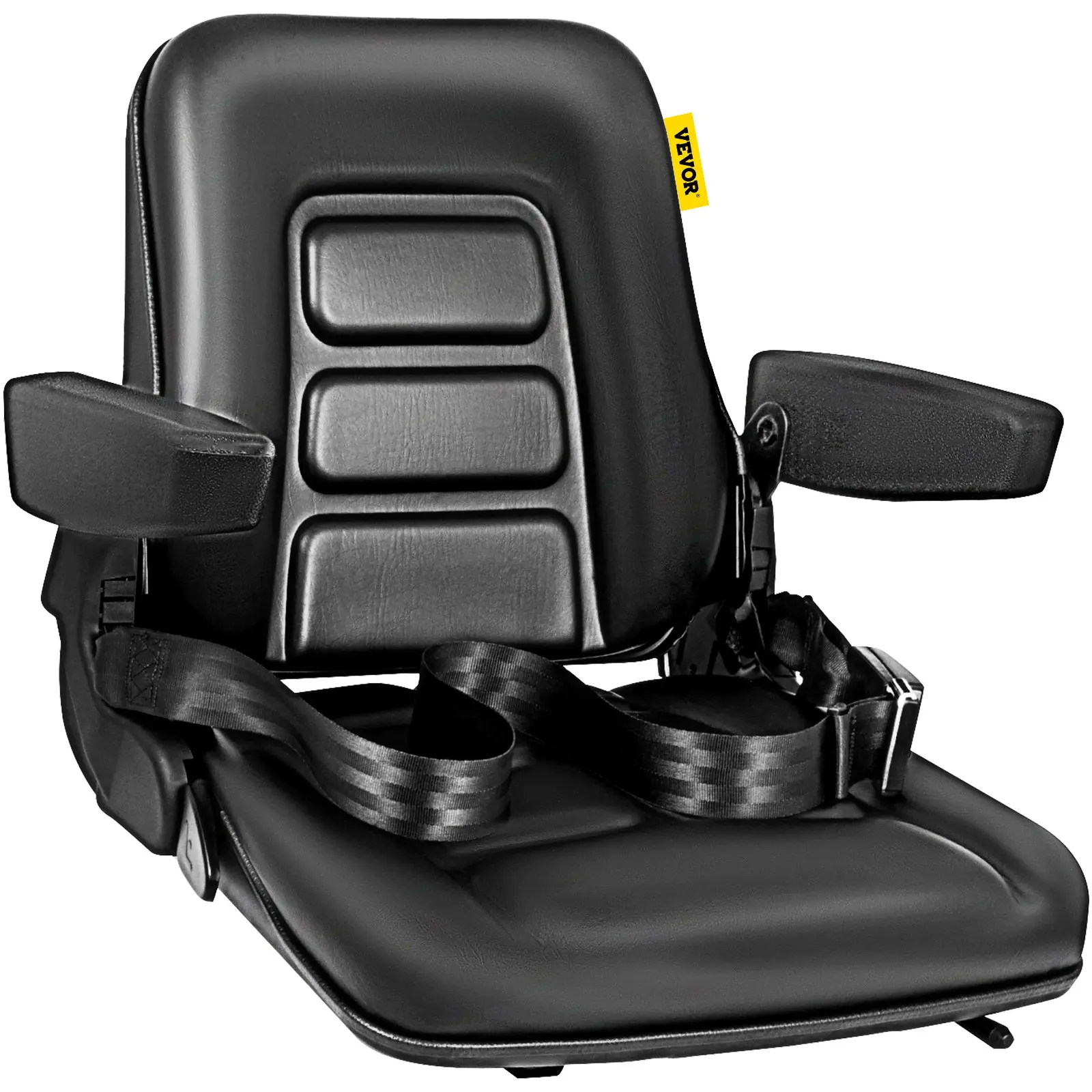【Summerfinds】VEVOR Universal Fold Down Forklift Seat with Retractable Safety Belt, Armrest, Adjustable Seat for Excavator, Forklift, Tractor, Skid Loader, Backhoe Dozer Telehandler
