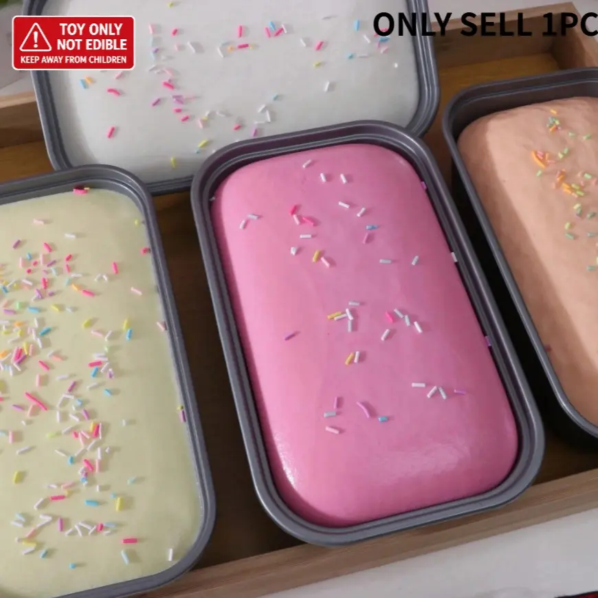 Squeezable Fake Cake Box Stress Relief Toy, Perfect for Office, Study, Birthdays, Holidays, Party Gifts, Fun and Relaxing