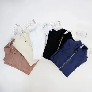 Slim Fit Zipper Jacket with Yoga Collar, Lightweight Quick-Dry Rose Gold Thin Summer Evening Outdoor Sportswear for Sports & Leisure