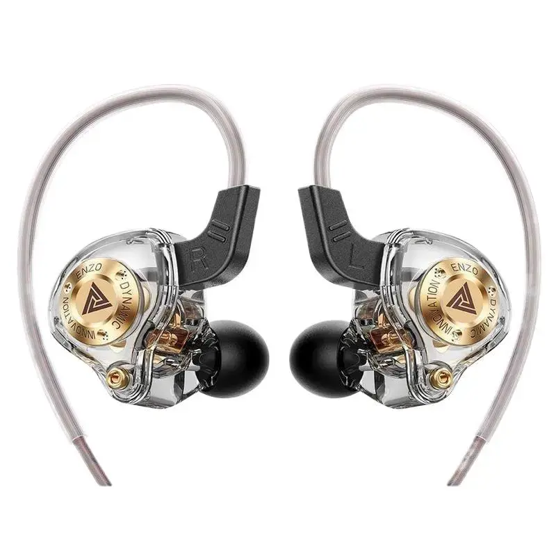 QKZ ENZO 2026 HiFi Wired Earphones - Noise-Cancelling Audio Headphones with Mic, 8D Stereo Sound, Bass-Boosted Earbud for Gamer Stuff, Sports