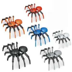 6pcs DIY Multi-Joint Motorized Mecha Spider Building Blocks Model, Desktop Trendy Toy, Stress Relief Puzzle Gift