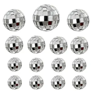 15 Silver Color Disco Ball Set, Shatter-Resistant Reflective Glass Balls, Perfect for 70s Theme Parties, Graduations, Birthdays, Party Decorations