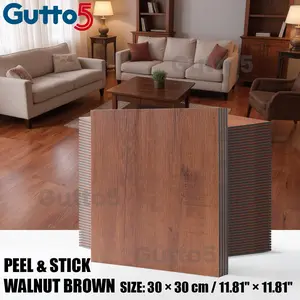 26 pieces/52 pieces in a box, thick textured floor stickers, Floor Cover, wall creative renovation decorative stickers, self-adhesive wood grain effect, peel and paste DIY detachable, wear-resistant, wall and floor renovation and renovation-Gutto5