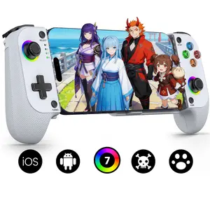Mobile Phone Controller for iPhone/Android Support Phone Case, Led Light, Hall Effect Sticks, Handheld Gaming Phone Controller, Portable Bluetooth Controller for iPhone(all model)