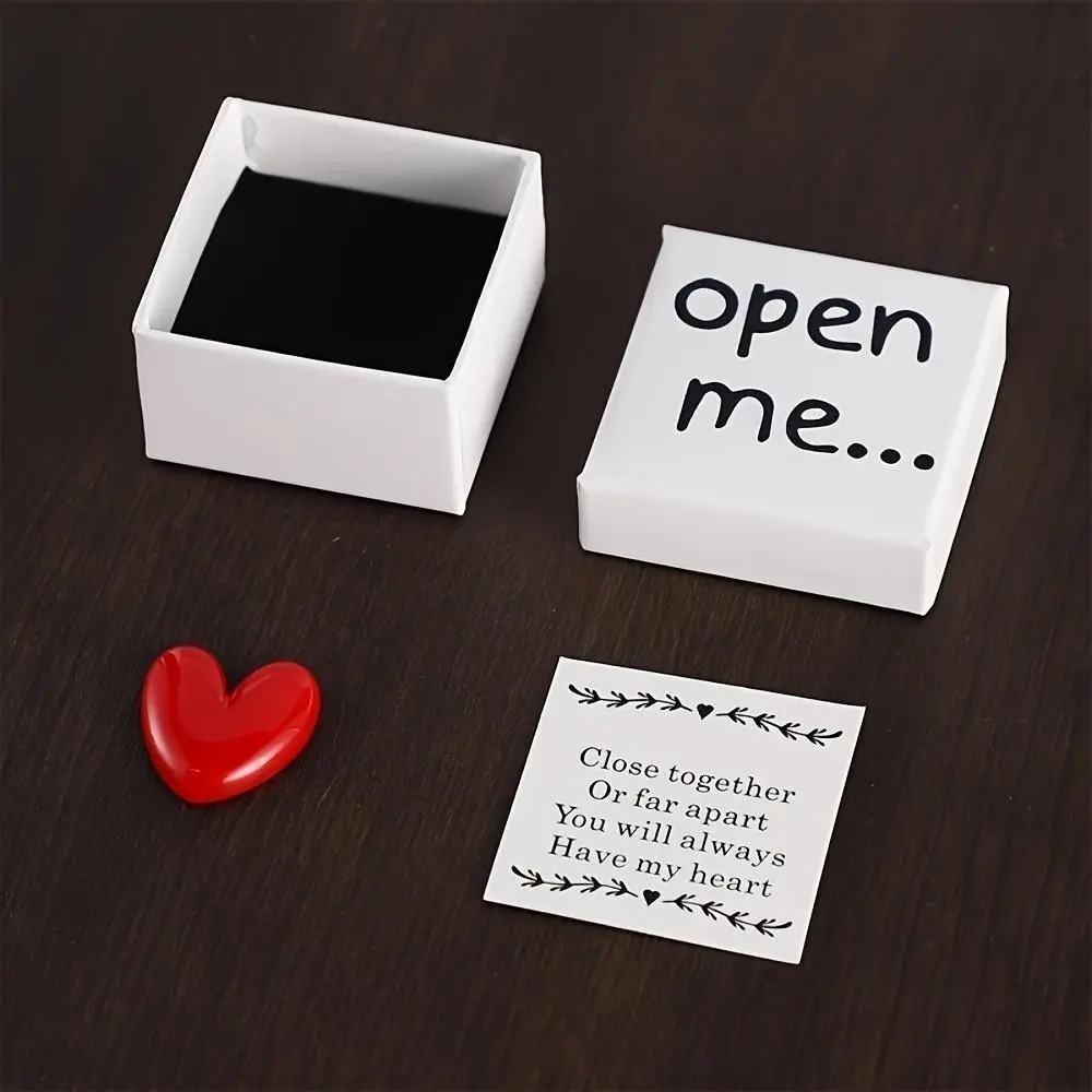 Romantic Surprise Beautiful Gift Box with Resin Heart and Love Card, Perfect for Birthday, Wedding, Anniversary, Valentine's Day
