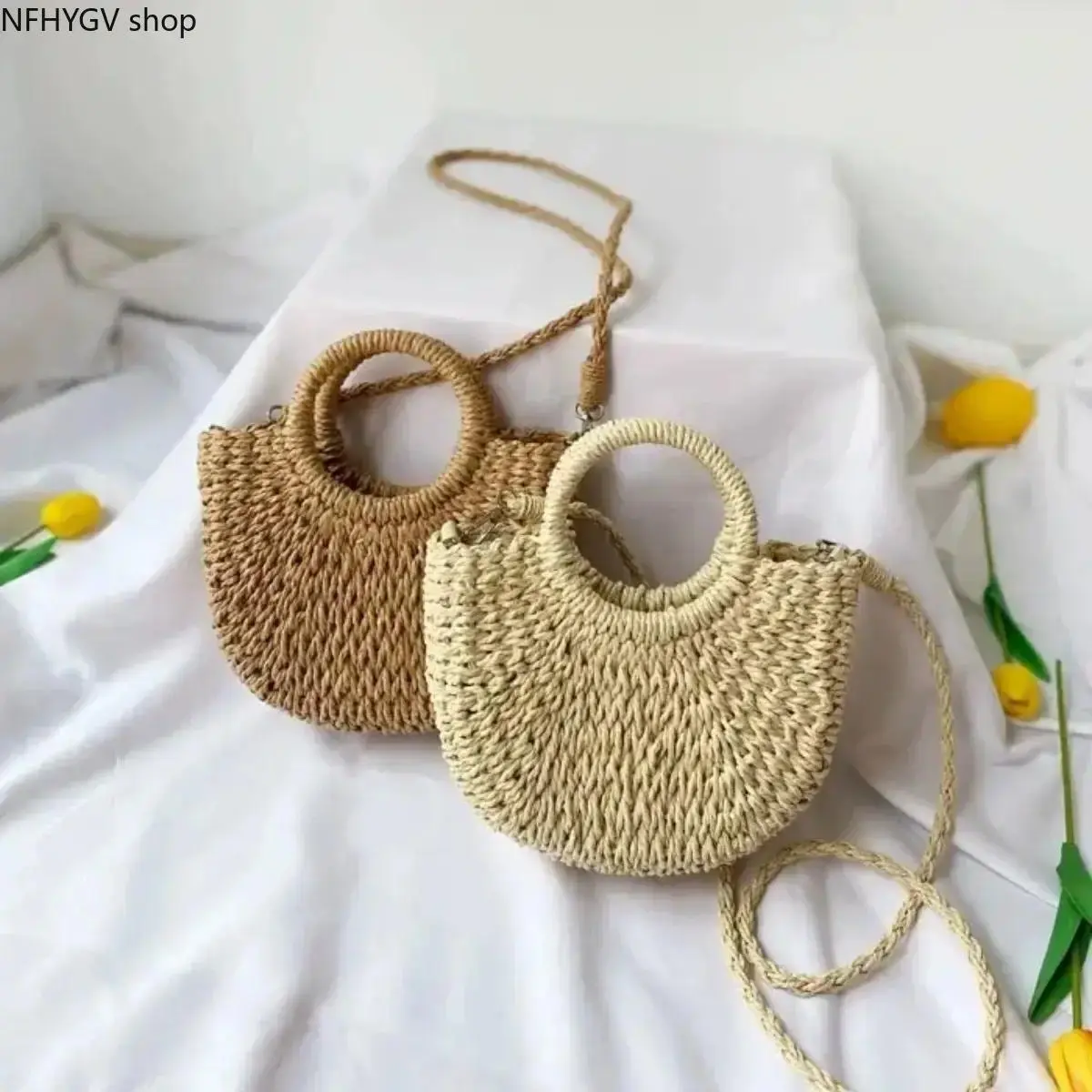 Women’s Small Straw Hobo Crossbody Bag Crafted With Handwoven Rattan Material, Trendy Summer Fashion Woven Shoulder Handbag, Lightweight Portable Beach Purse Perfect For Seaside Trips And Daily Casual Summer Styling
