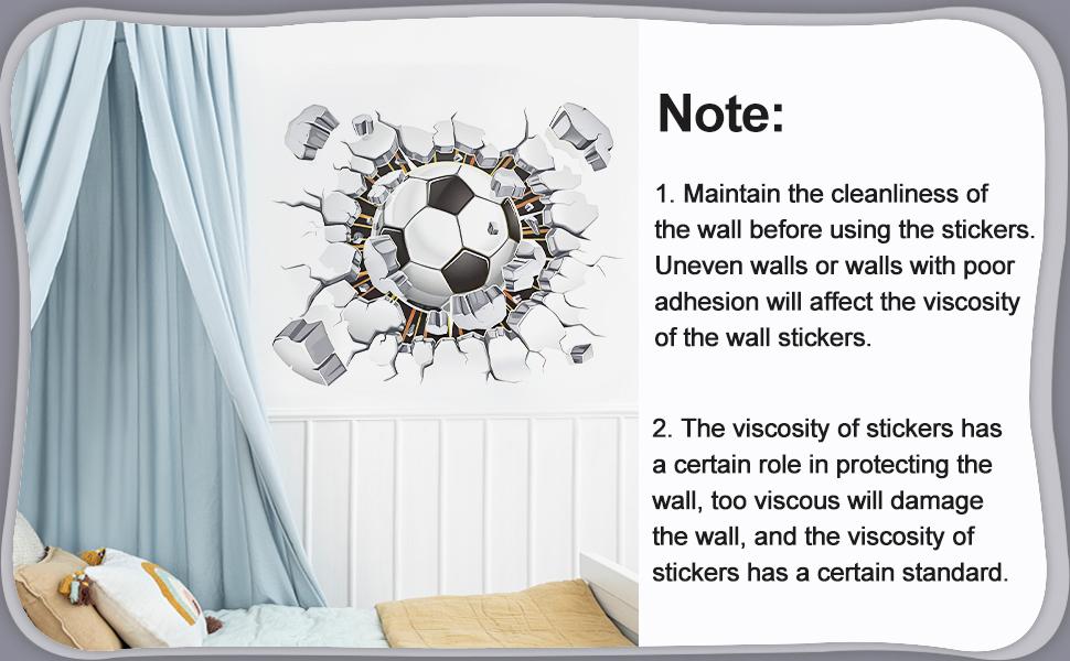 SITAKEYFMHK Create a dream soccer-themed space!These 3D football wall decals are self‑adhesive, removable and waterproof.Great DIY decor for kids’ bedroom, playroom or living room, ideal for little sports fans✨