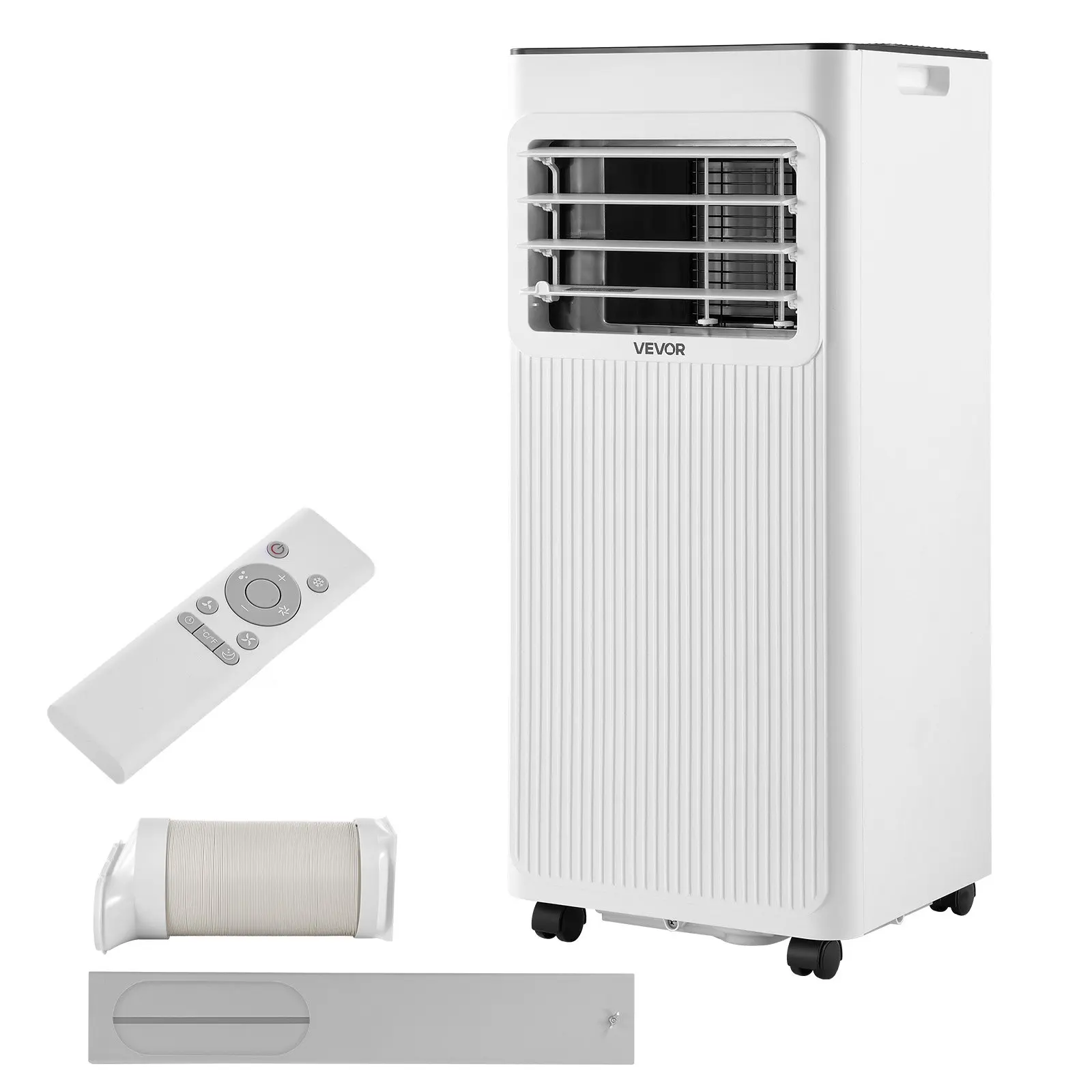 VEVOR Portable Standing Air Conditioner Unit, 10000 BTU ASHRAE (6000 BTU SACC) 3-in-1, LED Touch Panel, Remote Control, 24h Timer, Cooling, Dehumidify, Fan Modes, White for Indoor Rooms