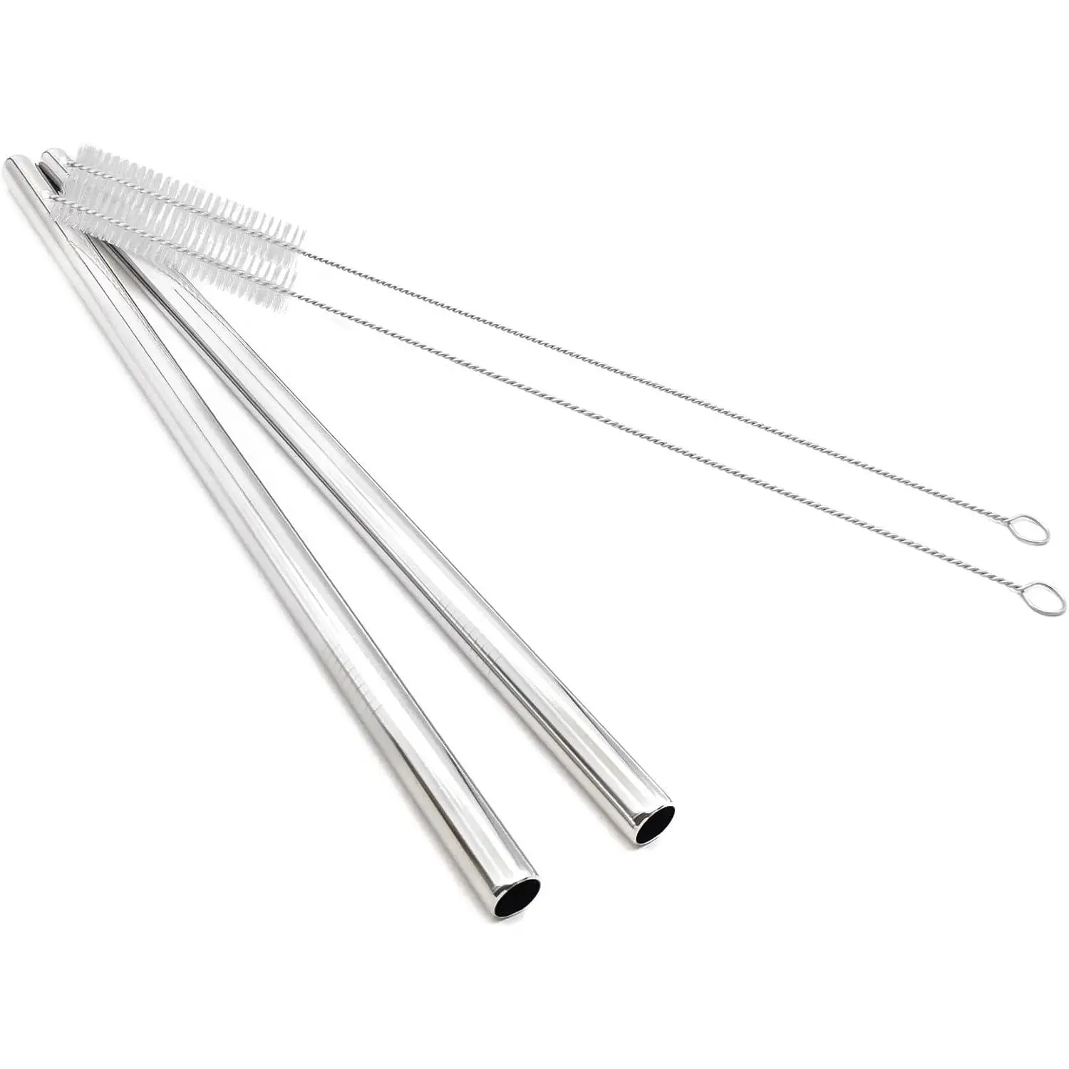 Super Big Drinking Straws Set 12" Extra Long 1/2" Extra Wide  304 -Grade 18/8 Stainless Steel for Frozen Drinks Boba Bubble  Smoothies and Shakes - Set of 2 with 2 Cleaning Brushes