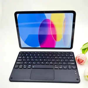 10 Inch Magnet Bluetooth-compatible Wireless Keyboard, Plastic, Touchpad Rechargeable, Compact Portable Travel Keypad, Compatible with iPad, Tablet, Smartphone, Android, Windows, MAC, PC