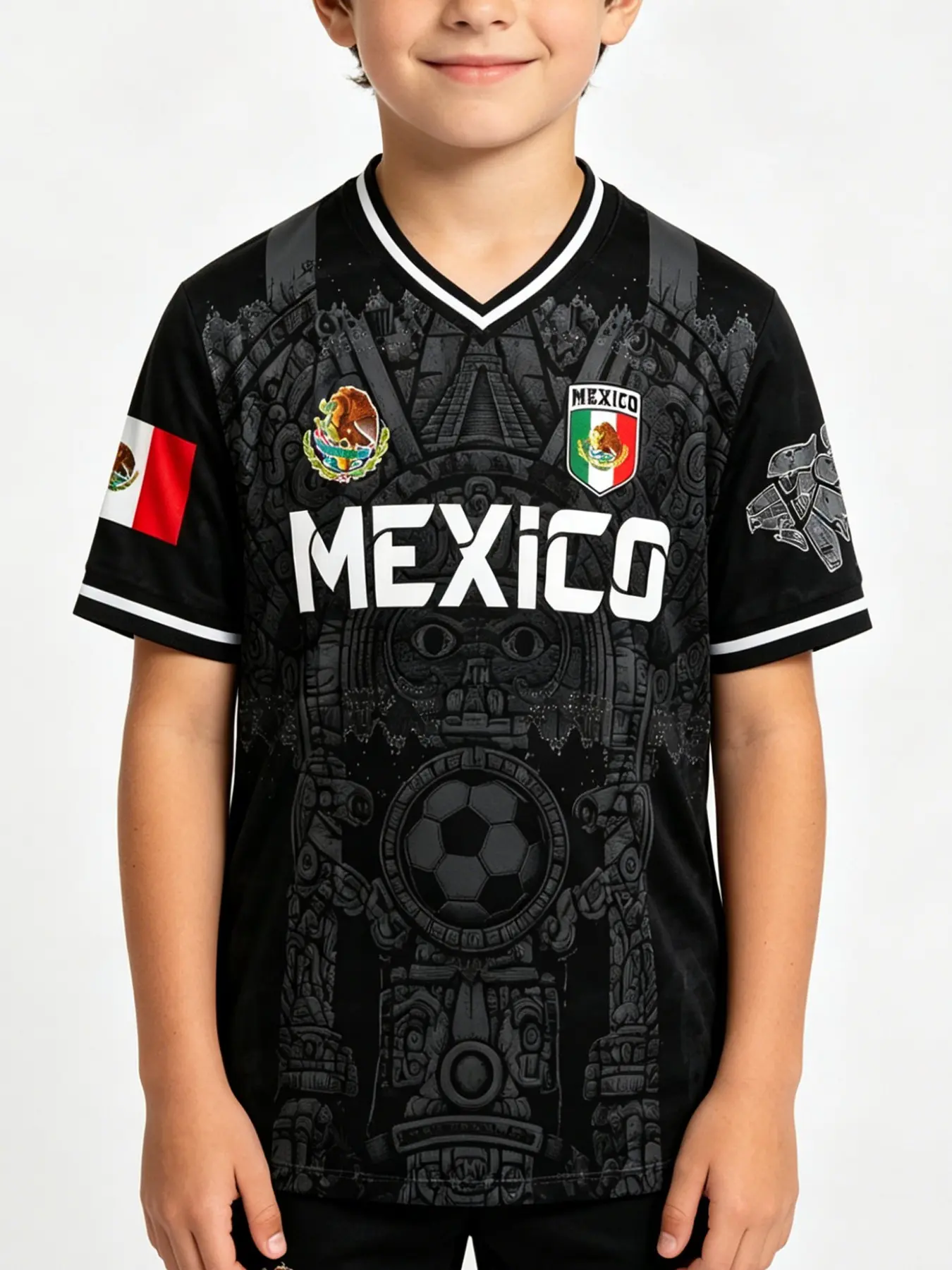2026 Football Team Jersey, Retro Mayan Pyramid Totem Print Soccer Shirt for All-Season, Classic Vintage Sports Top