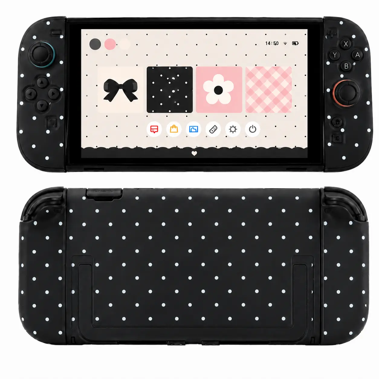 Matte Black Polka Dot Hard Shell Protective Case for Switch 2, Anti-Scratch Cover with Controller Accessories, Game Console Accessory, Essential Console Add-On, Game Console Accessories