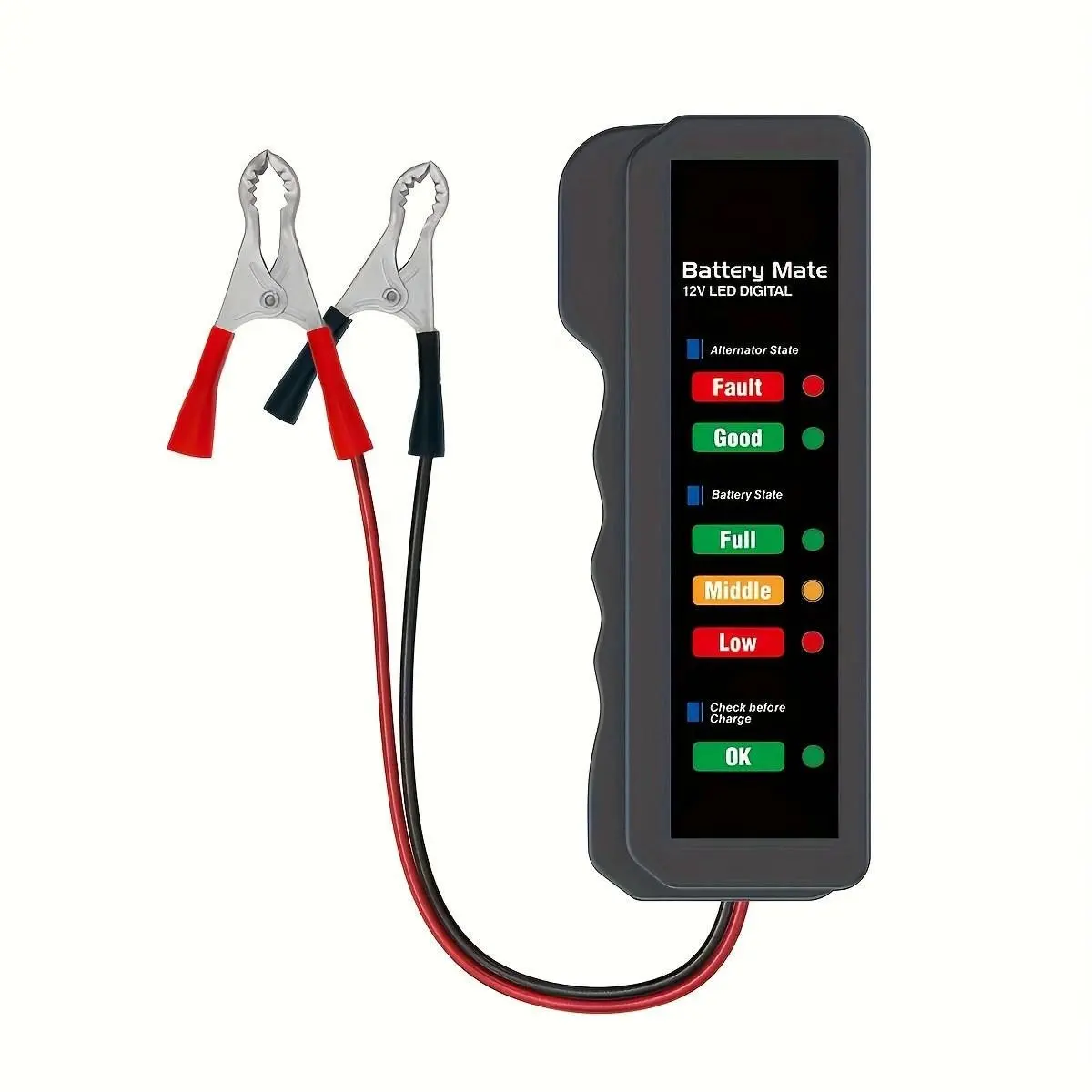 Portable Car Battery Tester - Automotive Battery Analyzer with Compact Design, Multifunctional Circuit, Voltage Gauge, Ease of Use, Intuitive Use Compatible with Cars, SUVs, Motorcycles, Compact Portability