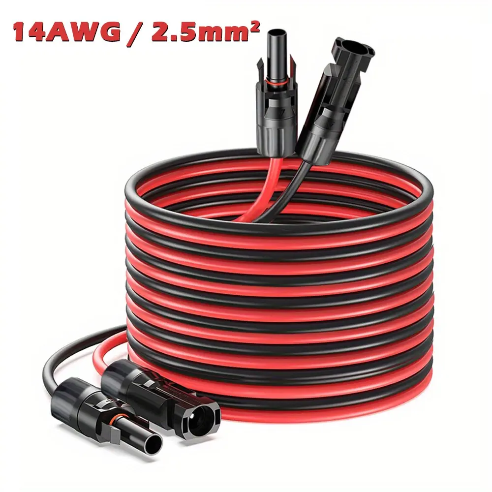 Solar Panel Connection Cable, Copper Wire Cable, 2.5mm² Pure Copper Material, Durable Solar Wiring, High Conductivity, Reliable Energy Transmission