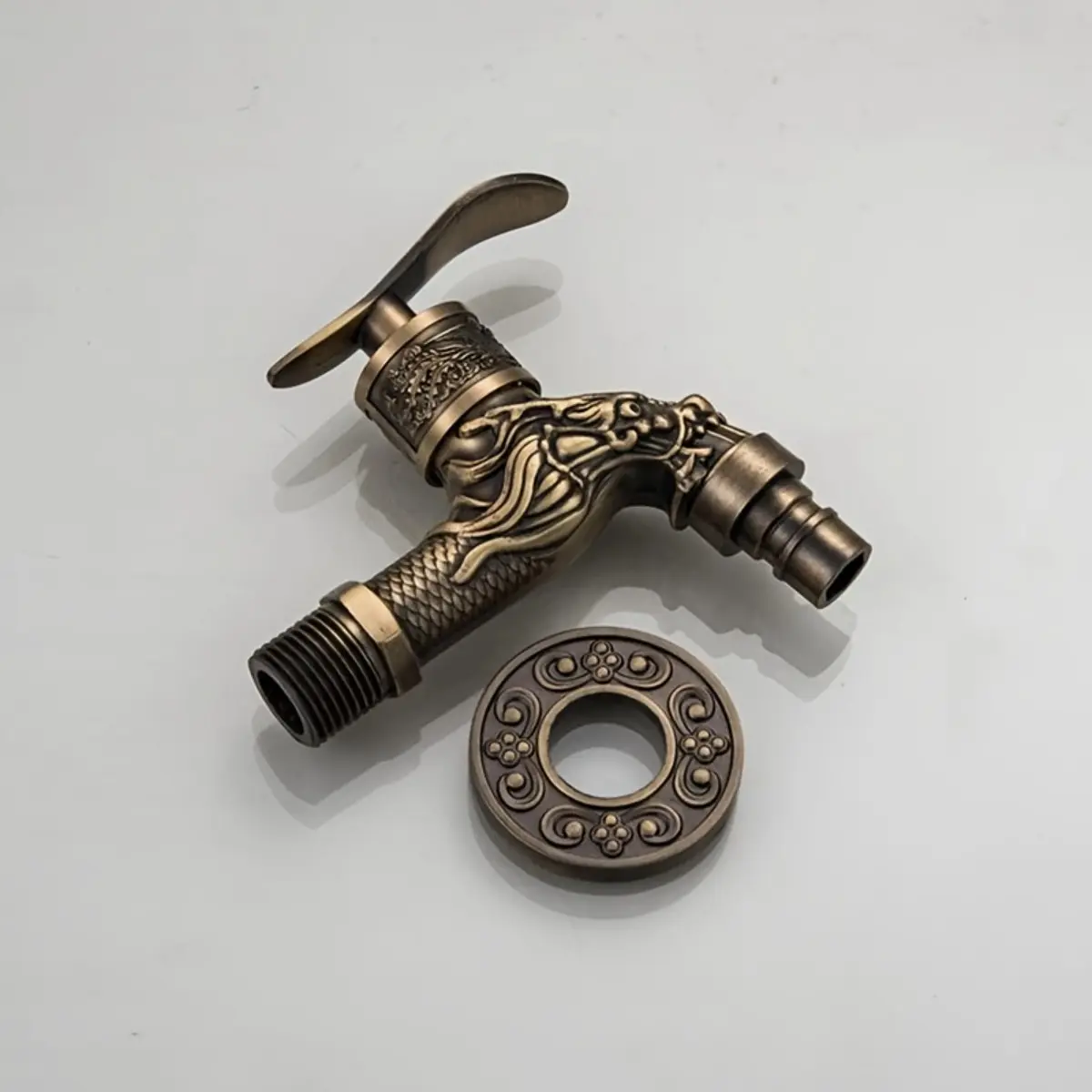 Wall Mounted Garden Faucet with Solid Brass Valve Core, Single Hole Cold Water Tap for Washing Machine, Includes Installation Accessories, Ideal for Garden, Laundry Area, Kitchen, Mop Sink, Patio, RV and Utility Spaces, Durable Home Plumbing Fixture
