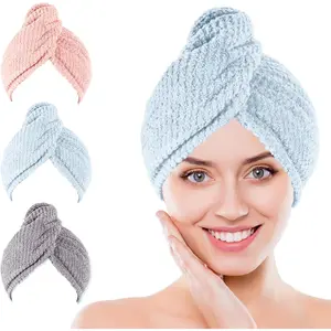 3 Pack Microfiber Anti-Frizz Hair Drying Wrap Towels for Curly Hair, Ideal Christmas Stocking Stuffer for Women, Teen Girls & Children, Hair Care Accessory