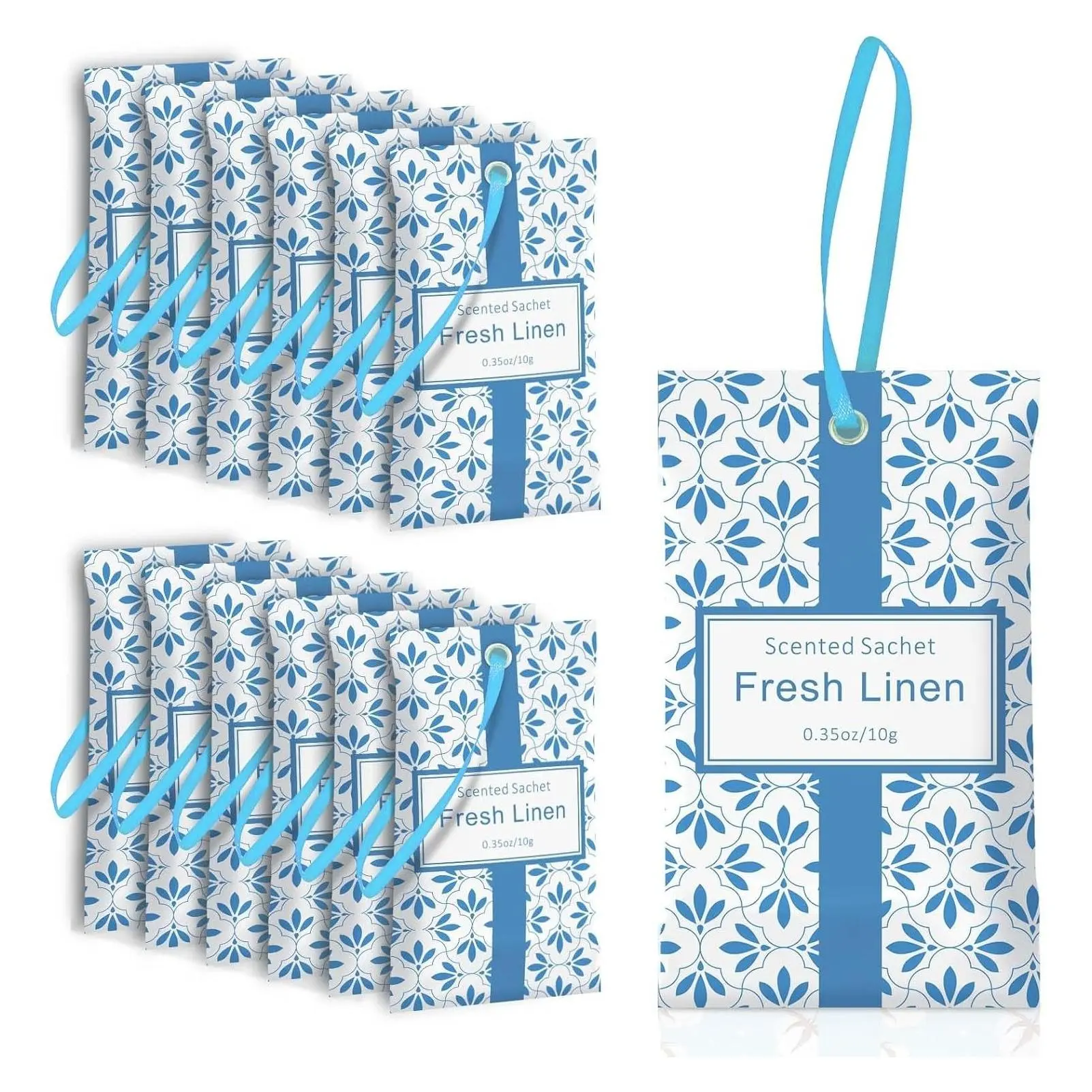 Linen Scent Scented Sachets 14 Pack for Drawers, Closets, Dresser & Storage | Long-Lasting Home Fragrance Wardrobe Freshener Bags Gift Set for Clothes & SuitcasesGift