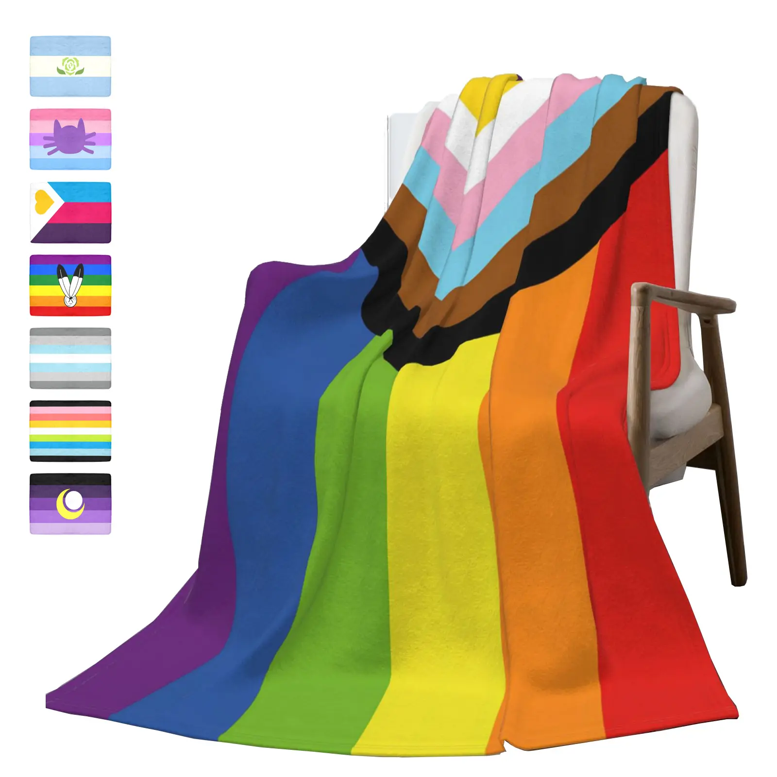 【LGBTQ+】Transgender Pride Super Soft Throw Blanket LGBT Queer Demiboy Demigirl Genderflux Enbian Flag Throw Blanket for Bedroom, Living Room, Spring , Birthday Holidays, Adults & Decor, Gifts