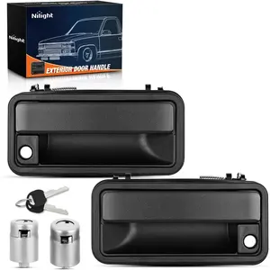 Nilight 2PCS Exterior Car Door Handle Front Left Right with Lock Cylinder for 1988 89 90 91 92 93 94 Chevy,1992-1994 GMC Yukon C1500 C2500 C3500 K1500 K2500 K3500 Replaces#15742229,15742230,GM1310172