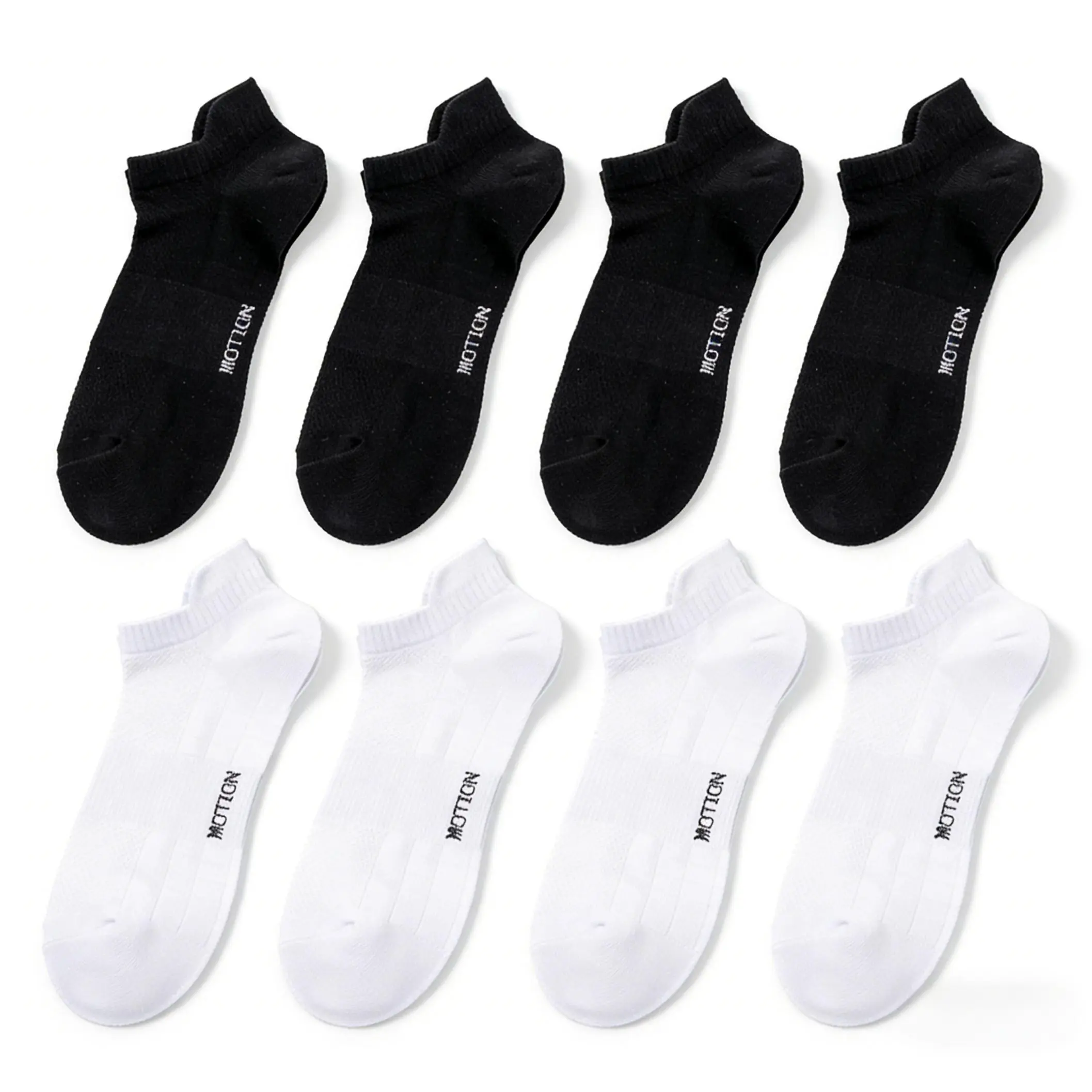 Men's 4-Pair Solid Ankle Socks, Casual Cotton Blend Menswear with Anti-Friction Heel Tab, Breathable and Anti-Odor for Sportswear, All-Season, Anti-Slip Support Ankle Socks