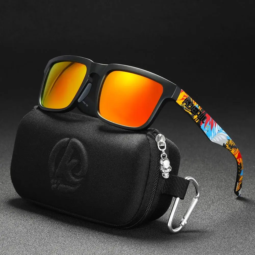 New KDEAM Brand High Quality Men Square Sunglasses Colors Sports Polarized Sun Glasses Reflective Coating Mirrored Lens