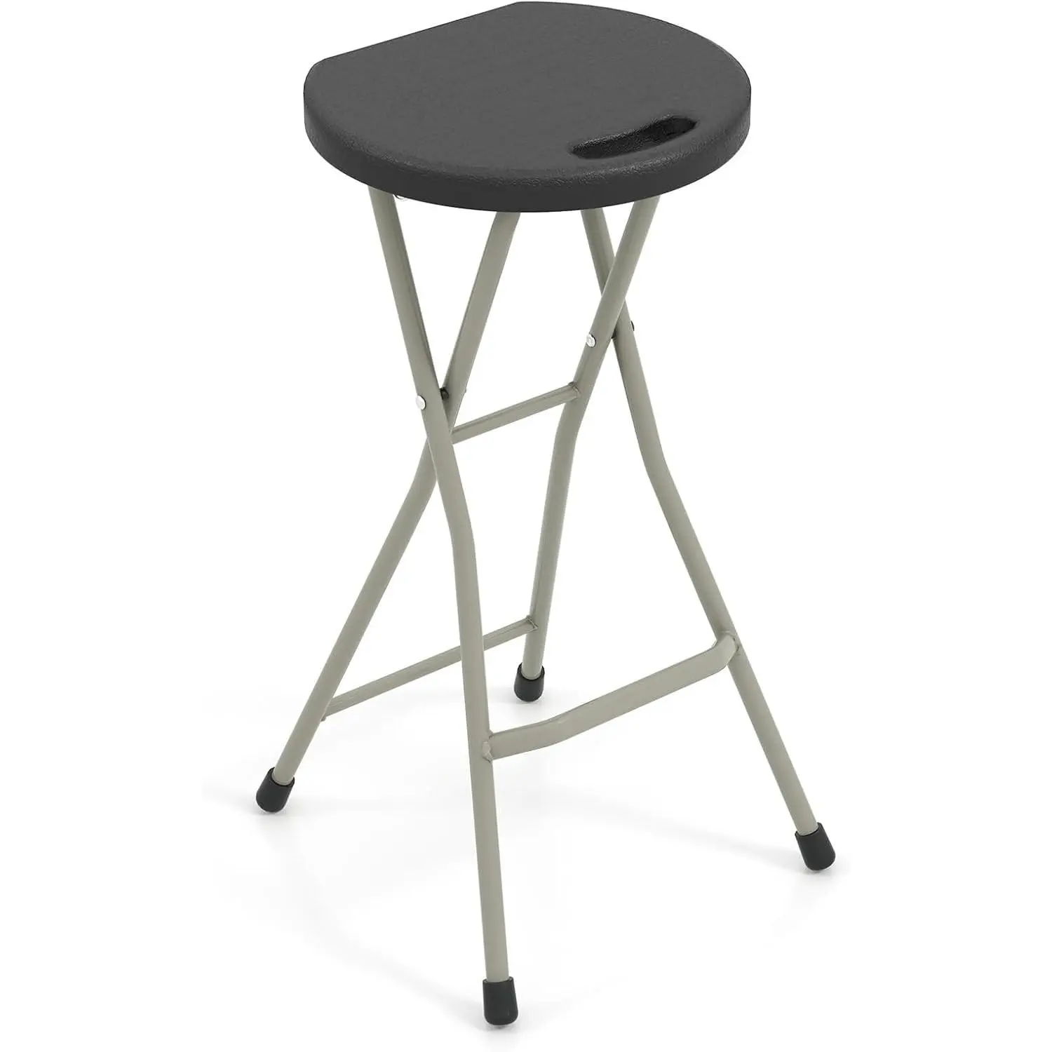 Folding Stool, 28in Portable Collapsible Bar Stool with Handle & Steel Frame, 330lbs Sturdy Foldable Lightweight Metal Chair for Outdoor/Indoor Kitchen Home Bar, Assembly Free (Set of 1, 28inch)