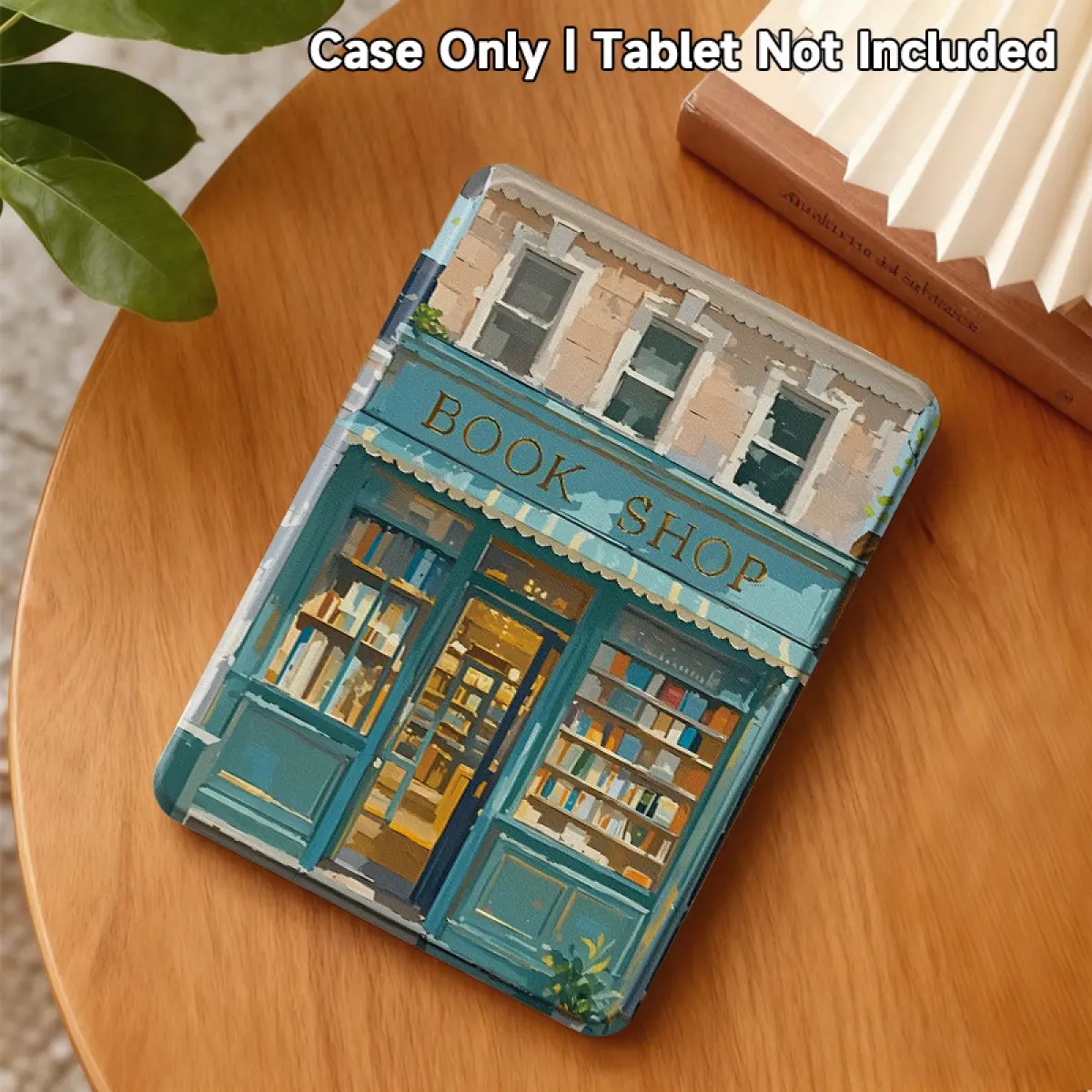 Vintage Blue Book Shop Kindle Case, Cute Retro Bookstore Storefront Print Protective Cover For Kindle Paperwhite 11/12th Gen, Kindle Basic 11, Kindle Colorsoft, Soft Shockproof E-Reader Sleeve Tablet Protection