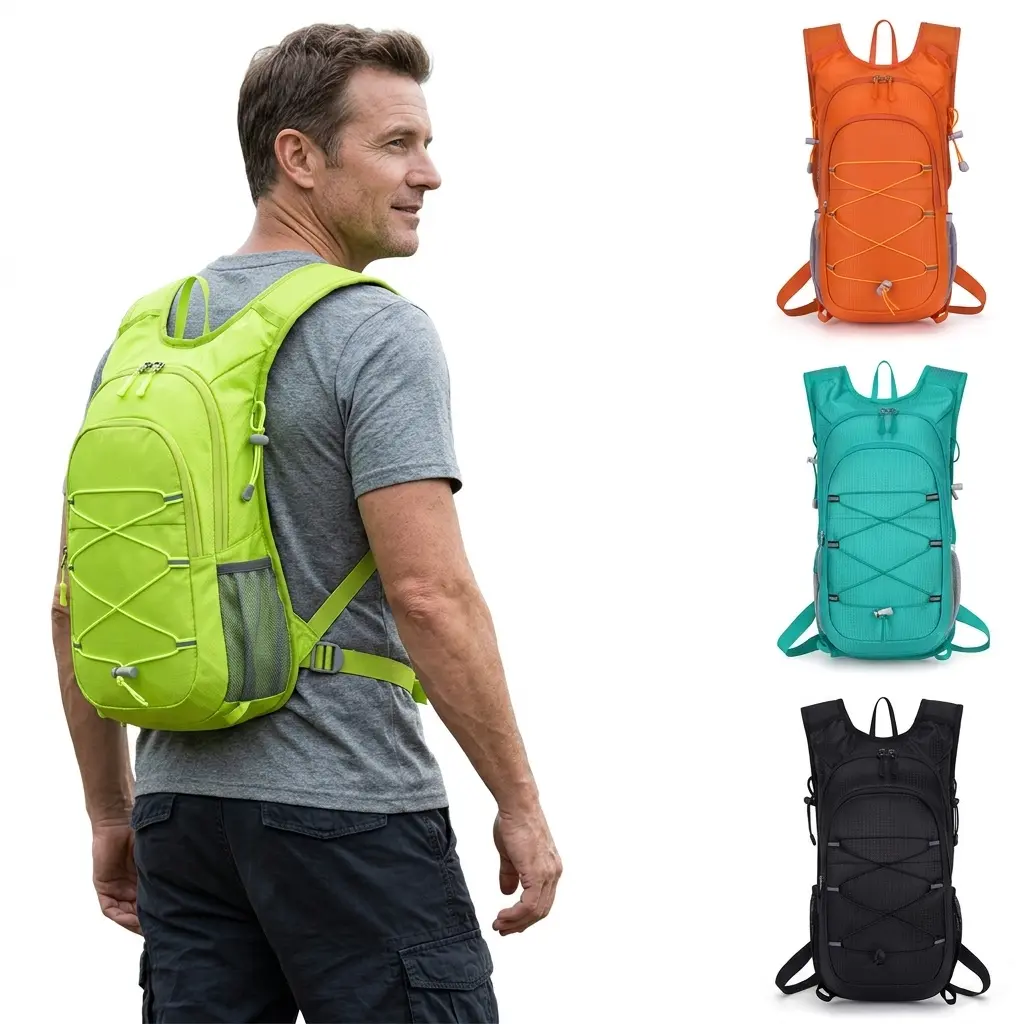 Unisex Hiking Backpack for Adults, Lightweight 12L Solid Color Waterproof Oxford Fabric Daypack, Ergonomic for All Seasons Trail Running & Travel, Breathable Back, Compact Fit, Streamlined Silhouette, 12 Liter Capacity