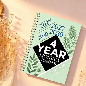 2027-2030 Monthly Planner/Calendar - January 2027 to December 2030, 4-Year Monthly Planner Notebook, Green Gray Themed Cover Design Diary, Yearly Calendar Planning, Monthly Tabs, 48-Month Calendar, 5.5 x 8.3 Inches Thick Paper, Elastic Cover, Durable Doub