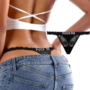 Sexy Underwear for Women Lace Panties Sexy Thong with Funny Rhinestone Letters for Couple GiftsGift.