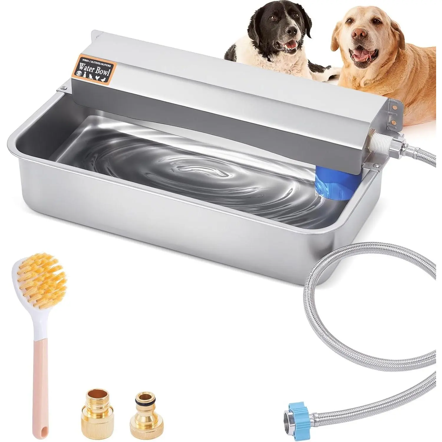 Automatic 6L Dog Water Dispenser Large Stainless Steel Indoor/Outdoor Water Feeder Easy to Clean Suitable for Dogs Livestock Chicken Horse