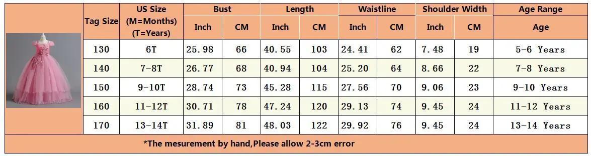 Teen Girl Bridesmaid Dresses for Wedding 12 14 Yrs Formal Evening Prom Long Gown Flower Elegant Birthday Party Princess Dress