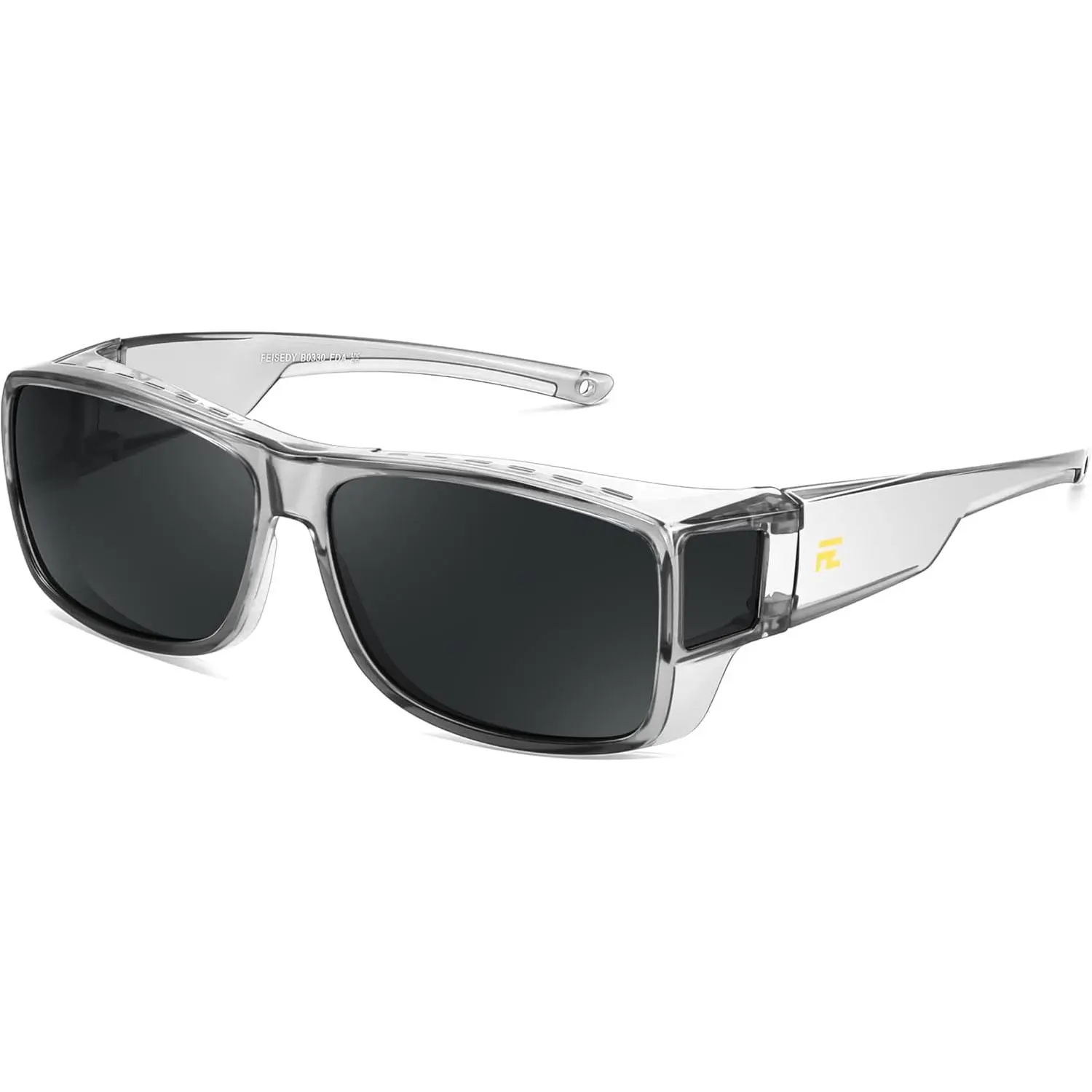 EyeconicFinds Polarized Fit Over Glasses Sunglasses - Full Rim, TAC UV-Protection UV-Blocking Lens, Wrap-Around with Side Shield, for Driving, Fishing B0330