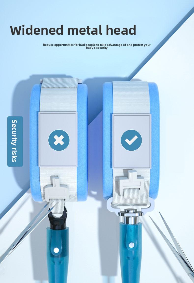 Children's traction rope, baby wristband, child anti-lost safety belt, rotating anti-tangle strap with lock to prevent children from getting lost