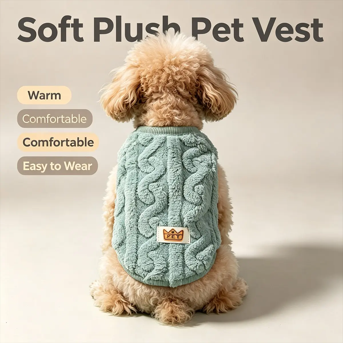 Autumn Winter Thick Hemp Pattern Pet Sweater, Soft Skin-Friendly Fabric, Slim Fit, Suitable for Small Dogs Cats, Home Outdoor Warmth Puppy Sweater