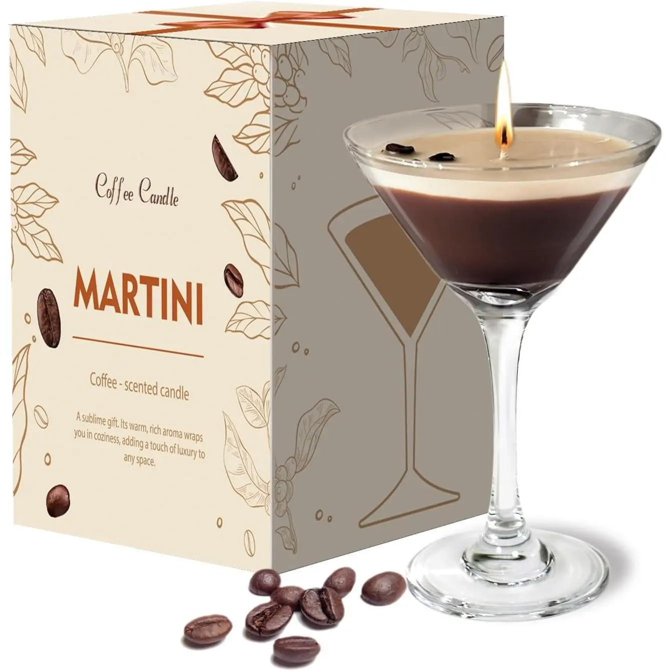 Espresso Martini Candles - Strong Scented Natural Soy Wax Coffee Candle, Unique Gifts for Women & Girls, Home Bedroom Decor, Birthday Valentine Mother's Day GiftGift