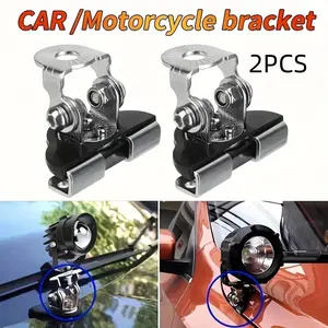 Two-Piece Off-Road Car Hood Support Bracket, LED Lighting System, Adjustable LED Light Base, Non-Drill Installation, Durable Iron Material