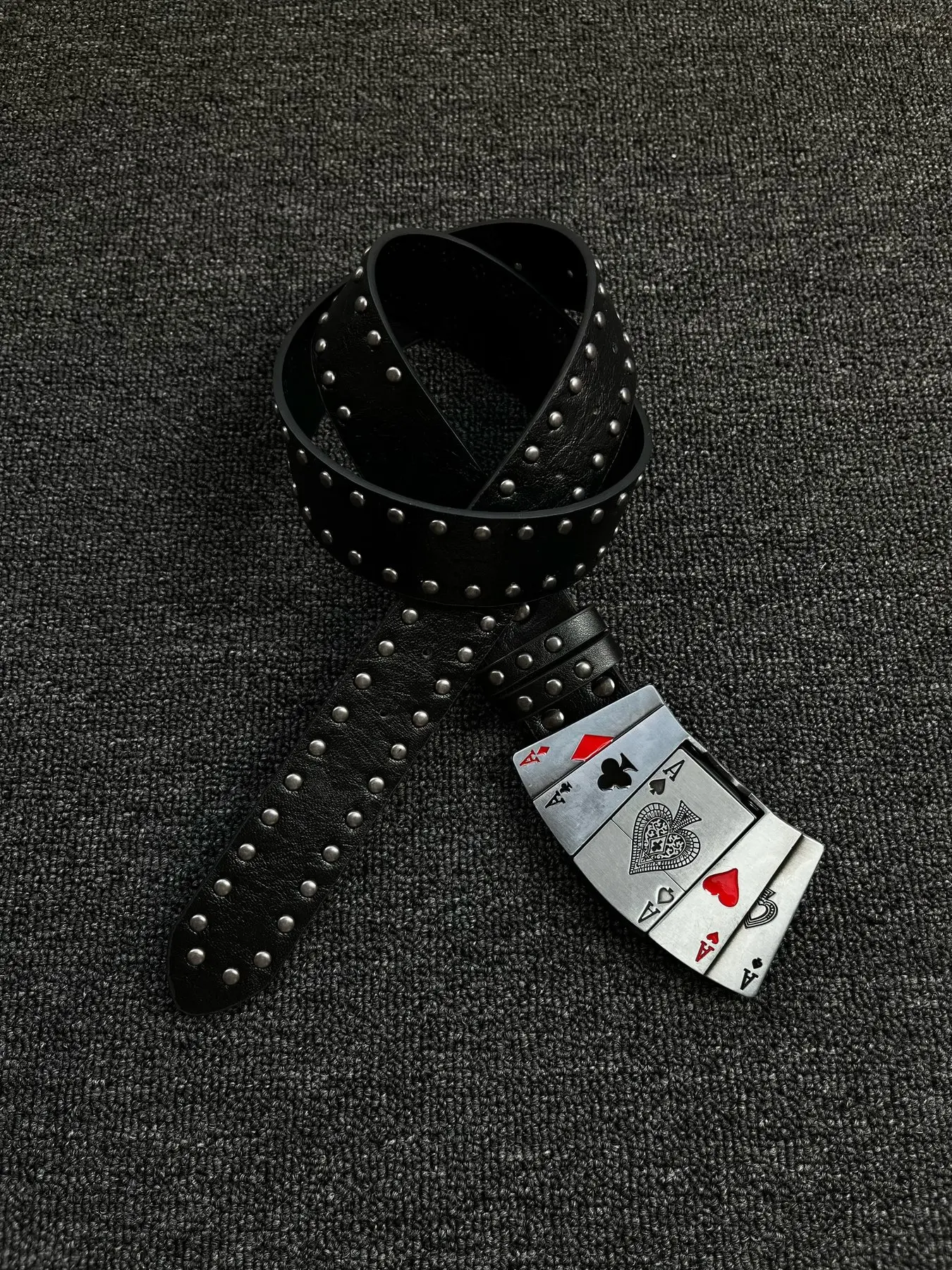 Lighter belt rivet street style poker card lighter detachable buckle hip-hop trendy accessory
