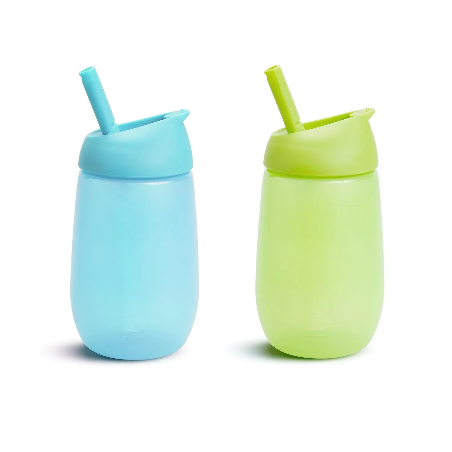 Toddler Sippy Cup with Easy Clean Straw, 10 Ounce, 2 Pack, Blue/Green