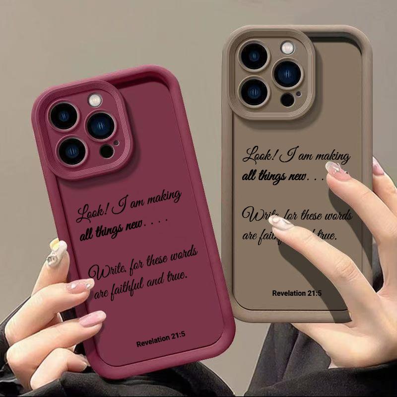 1PC Christian Revelation 21:5 All New Things Pattern Phone Case,Compatible with iPhone X/11/12/iPhone 13 Phone Case /14/15/16/17 Pro Max/Plus/Air & Samsung Galaxy,Military-grade drop protection, soft silicone, perfect gift for faith lovers.