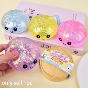 Squishy Expressive Dumpling Soft Toy, Baozi Stress Relief Toy, Cute Slow-Return Squishy, Fun Handheld Sensory Plaything, Perfect for Relaxation